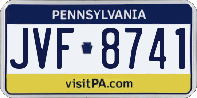 PA license plate JVF8741