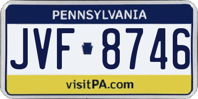 PA license plate JVF8746