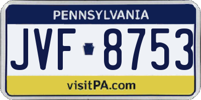 PA license plate JVF8753