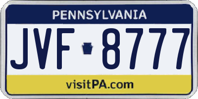 PA license plate JVF8777