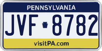 PA license plate JVF8782