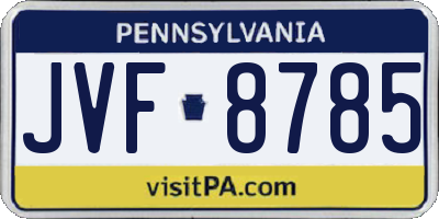 PA license plate JVF8785