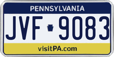 PA license plate JVF9083