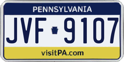 PA license plate JVF9107