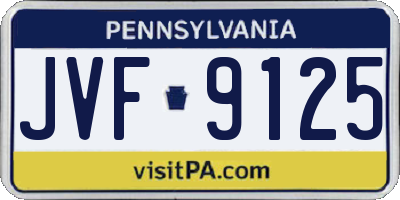 PA license plate JVF9125
