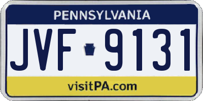 PA license plate JVF9131