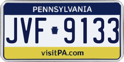 PA license plate JVF9133