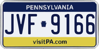 PA license plate JVF9166