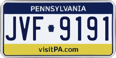 PA license plate JVF9191
