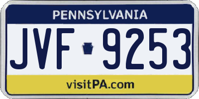 PA license plate JVF9253