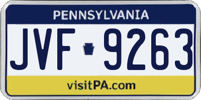PA license plate JVF9263