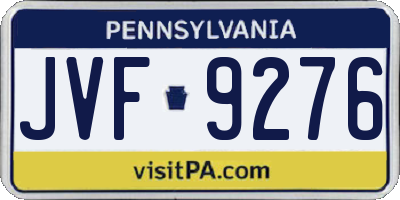 PA license plate JVF9276