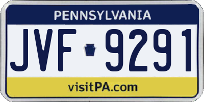 PA license plate JVF9291