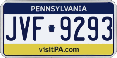 PA license plate JVF9293