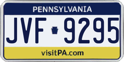 PA license plate JVF9295