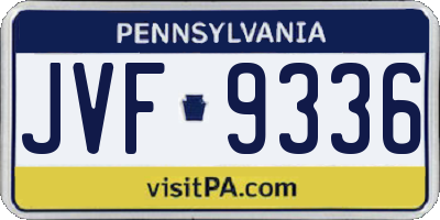 PA license plate JVF9336