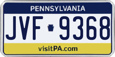 PA license plate JVF9368
