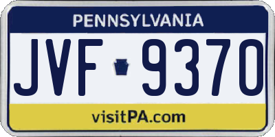 PA license plate JVF9370