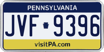 PA license plate JVF9396