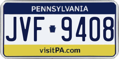 PA license plate JVF9408