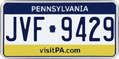PA license plate JVF9429