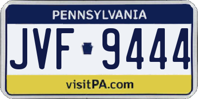 PA license plate JVF9444
