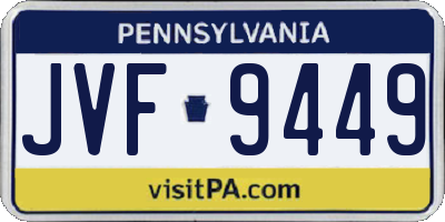 PA license plate JVF9449