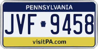 PA license plate JVF9458