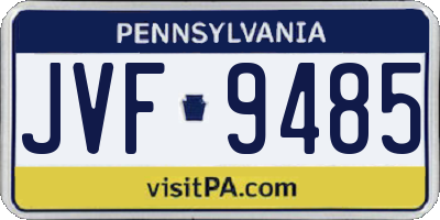 PA license plate JVF9485