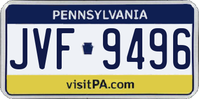 PA license plate JVF9496