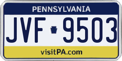PA license plate JVF9503
