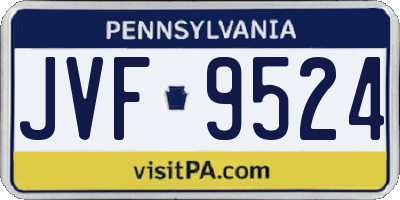 PA license plate JVF9524