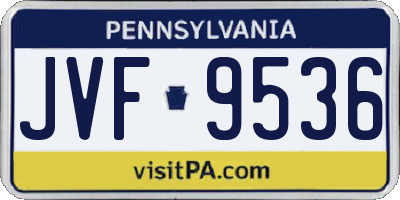PA license plate JVF9536