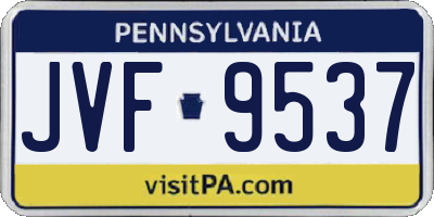 PA license plate JVF9537