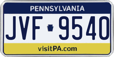 PA license plate JVF9540