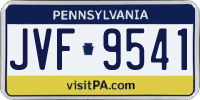 PA license plate JVF9541