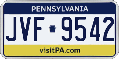 PA license plate JVF9542