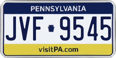 PA license plate JVF9545