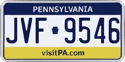 PA license plate JVF9546