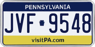 PA license plate JVF9548