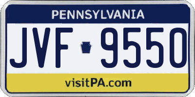 PA license plate JVF9550