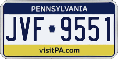 PA license plate JVF9551
