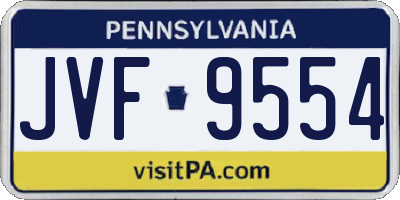 PA license plate JVF9554