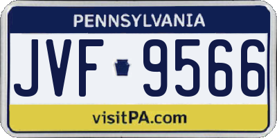 PA license plate JVF9566