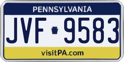 PA license plate JVF9583