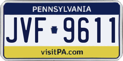 PA license plate JVF9611