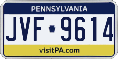 PA license plate JVF9614