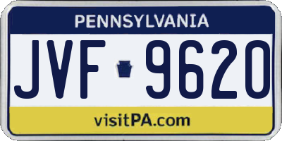 PA license plate JVF9620