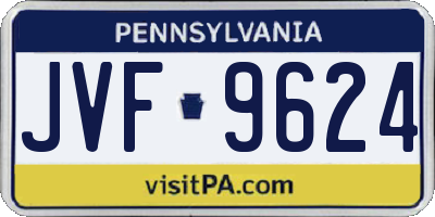 PA license plate JVF9624