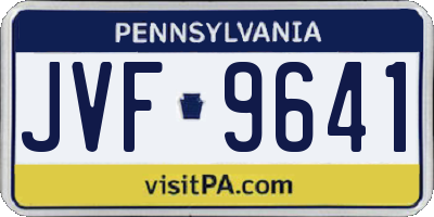 PA license plate JVF9641